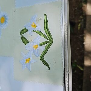 Handmade machine embroidery flower patch